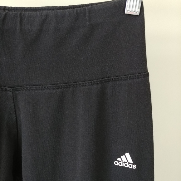 Adidas Essential Leggings 3 Stripes Black Size Medium Cotton - Picture 7 of 12